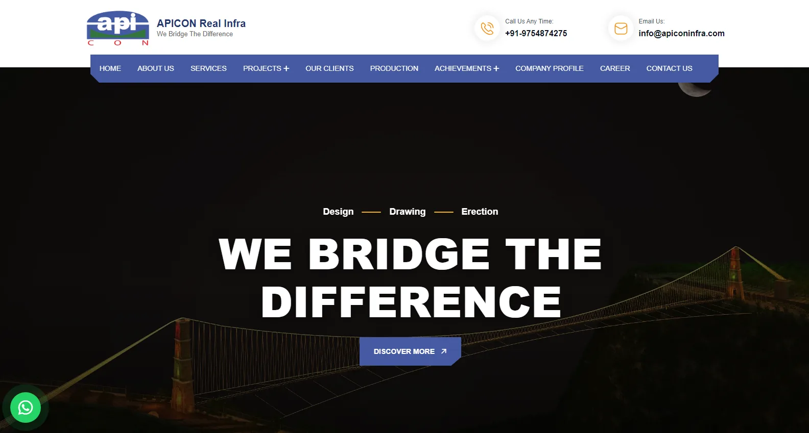 APICON Real Infra Infrastructure & Engineering Website project by The Webfix