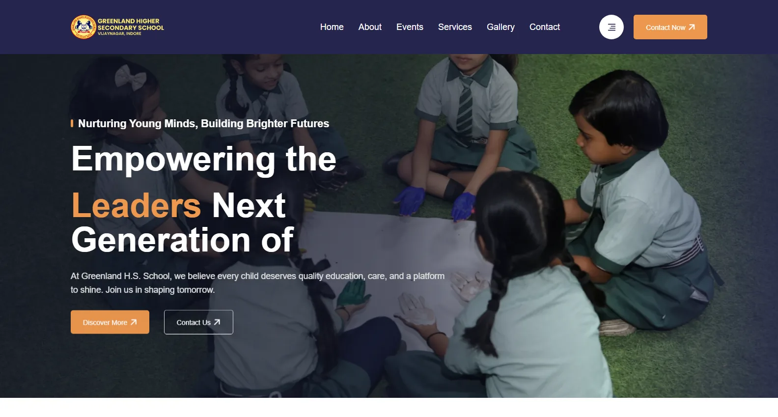Greenland H.S. School Education Website project by The Webfix