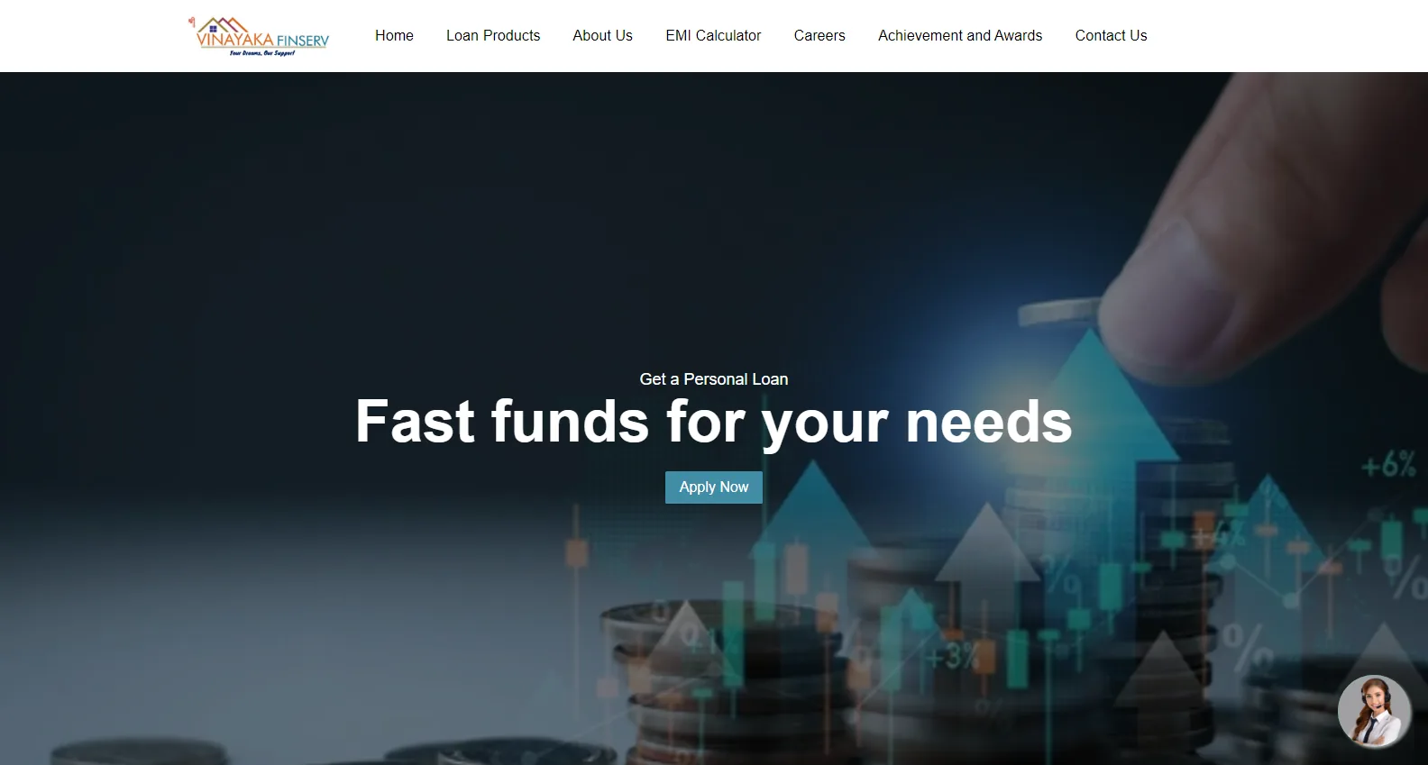 Vinayaka Finserv Finance & Loan Website project by The Webfix